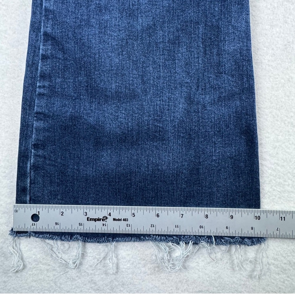 Ariat High Rise Flare Jeans‎ Premium Italian Denim Medium Wash Raw Hem 33L - Picture 14 of 16
